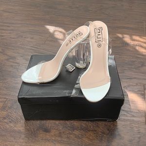Size 36 white/clear heels